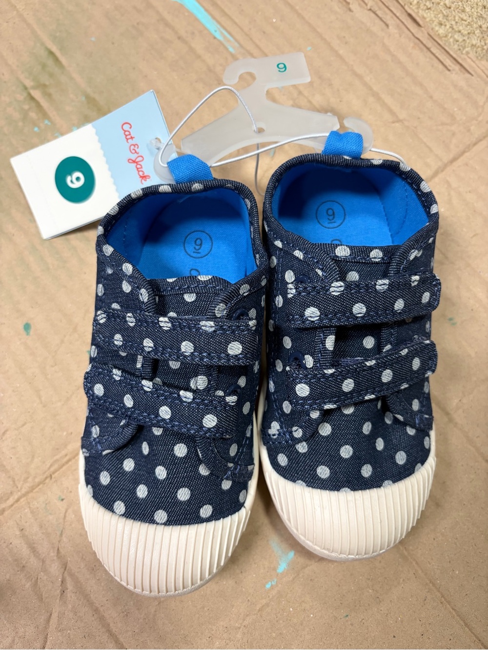 Cat & Jack Navy Polka Dot Kids Sneakers